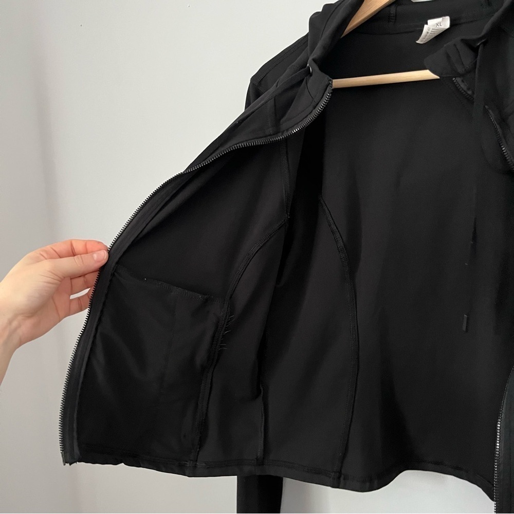 Yogalicious Lux Full Zip Hooded Crop Ink Black Athletic Jacket Size X-Large - Picture 12 of 16